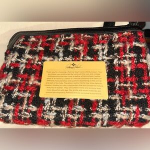 Patricia Nash Tartan Clutch Cassini Red White Black Knit NWT Wristlet